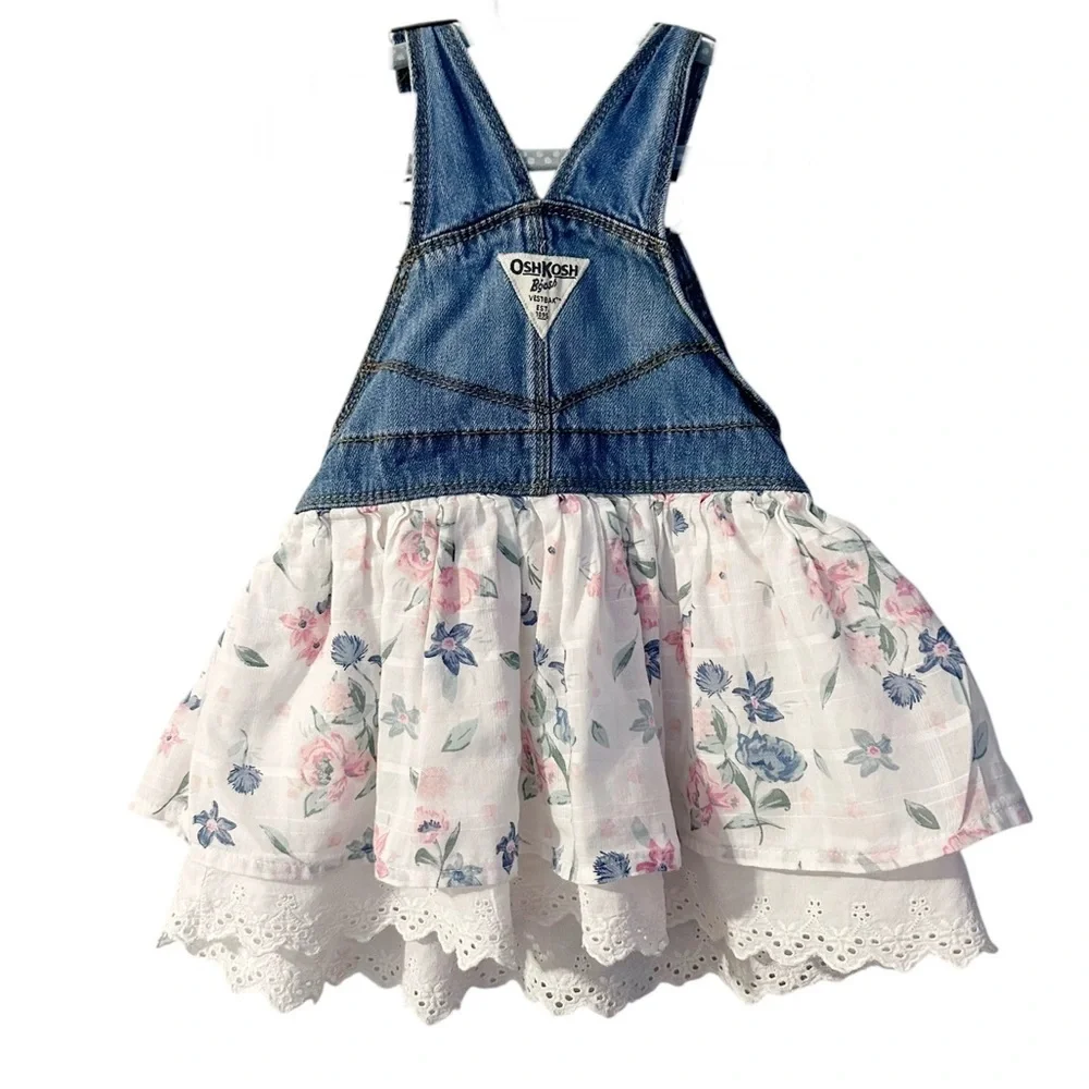 Oshkosh B’gosh Denim Floral Overall Dress